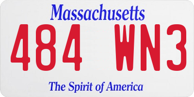 MA license plate 484WN3