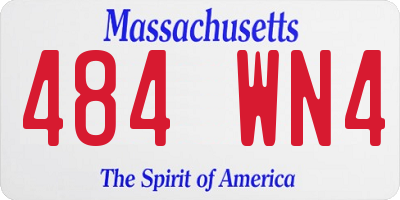 MA license plate 484WN4