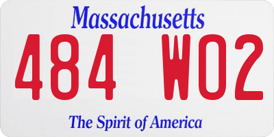 MA license plate 484WO2