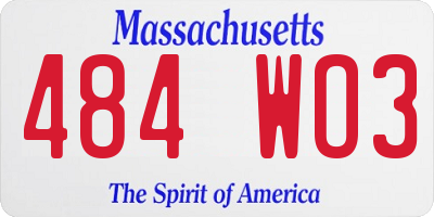 MA license plate 484WO3