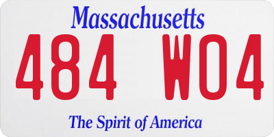 MA license plate 484WO4