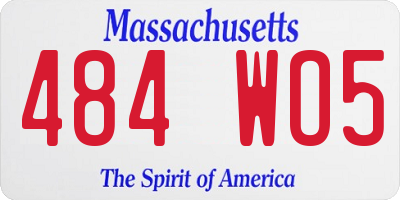 MA license plate 484WO5