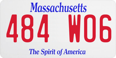 MA license plate 484WO6