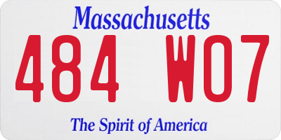 MA license plate 484WO7
