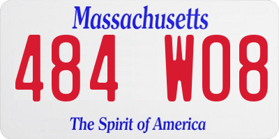 MA license plate 484WO8