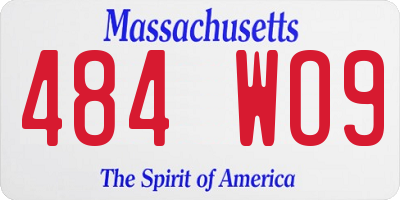 MA license plate 484WO9