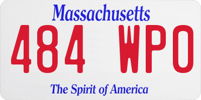 MA license plate 484WP0