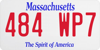 MA license plate 484WP7