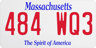 MA license plate 484WQ3