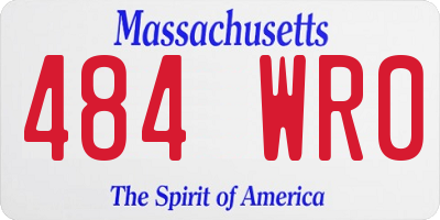 MA license plate 484WR0