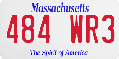 MA license plate 484WR3