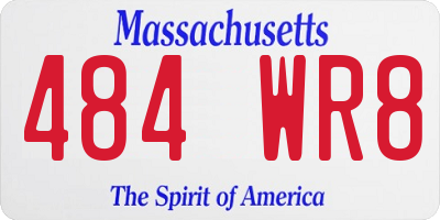 MA license plate 484WR8