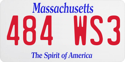 MA license plate 484WS3