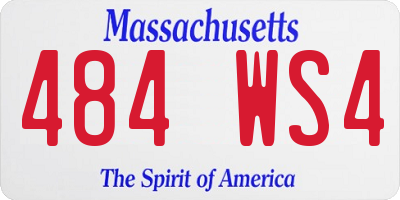 MA license plate 484WS4
