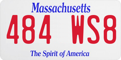 MA license plate 484WS8