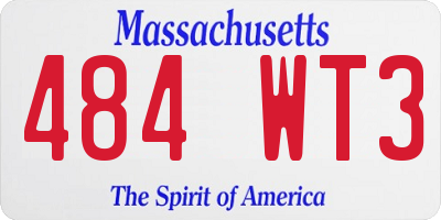 MA license plate 484WT3