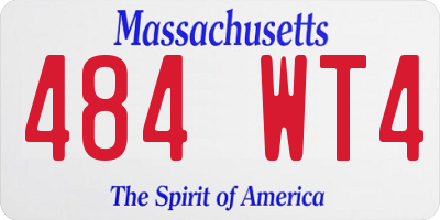 MA license plate 484WT4