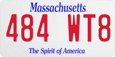 MA license plate 484WT8