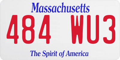 MA license plate 484WU3