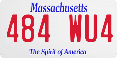 MA license plate 484WU4