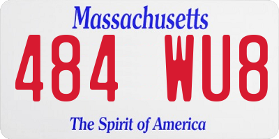 MA license plate 484WU8