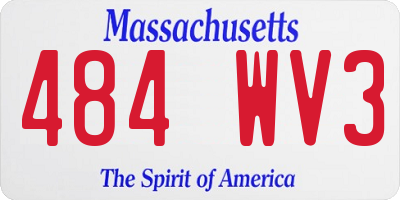 MA license plate 484WV3