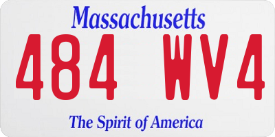 MA license plate 484WV4