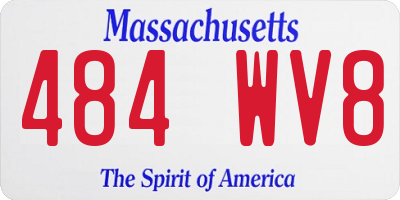 MA license plate 484WV8