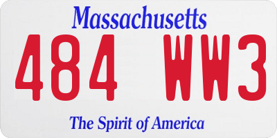 MA license plate 484WW3