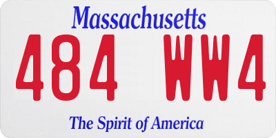 MA license plate 484WW4