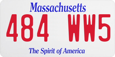 MA license plate 484WW5