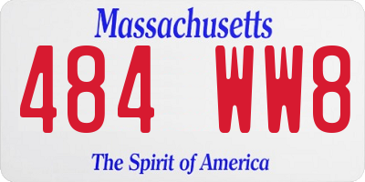 MA license plate 484WW8
