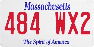 MA license plate 484WX2