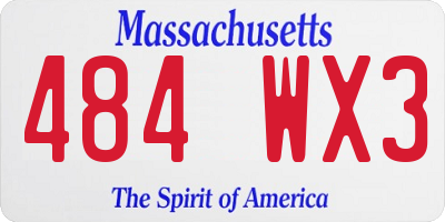 MA license plate 484WX3