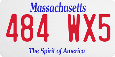MA license plate 484WX5