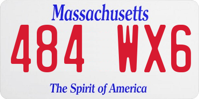 MA license plate 484WX6
