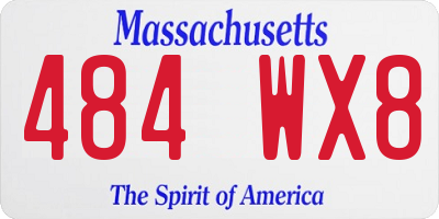 MA license plate 484WX8