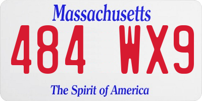 MA license plate 484WX9