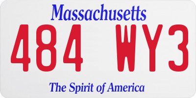 MA license plate 484WY3