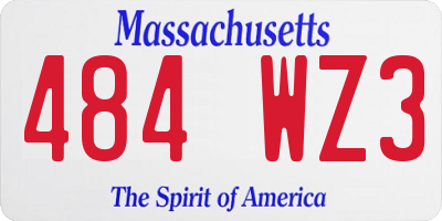 MA license plate 484WZ3