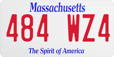 MA license plate 484WZ4