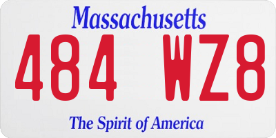 MA license plate 484WZ8