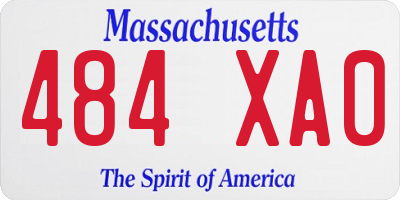 MA license plate 484XA0