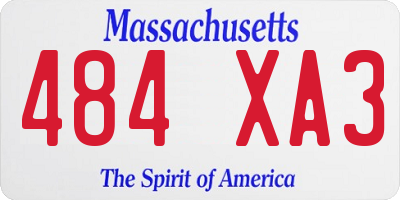 MA license plate 484XA3