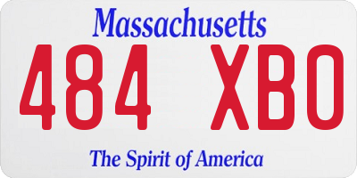 MA license plate 484XB0