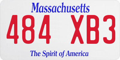 MA license plate 484XB3
