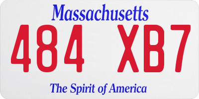 MA license plate 484XB7