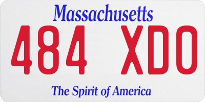 MA license plate 484XD0