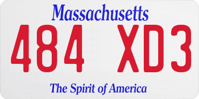 MA license plate 484XD3
