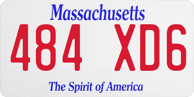 MA license plate 484XD6